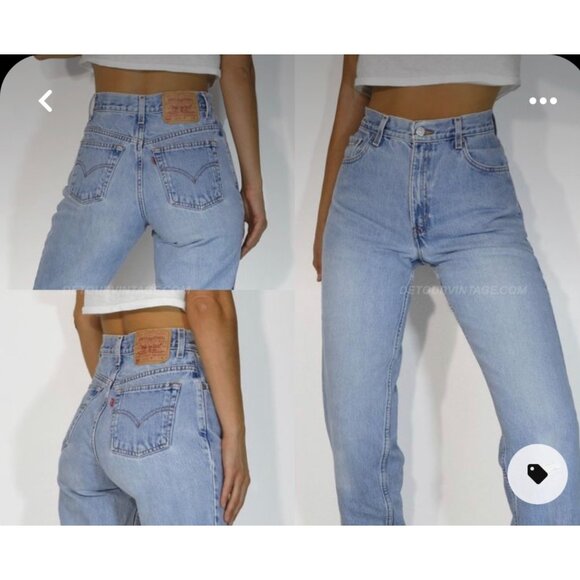 Vintage Levis 501 Jeans Womens 27 Blue Button Fly High Rise Straight Classic Fit - Picture 2 of 16